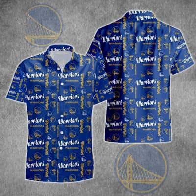 Navy Golden State Warriors Hawaiian Shirt Navy Golden State Warriors Hawaiian Shirt