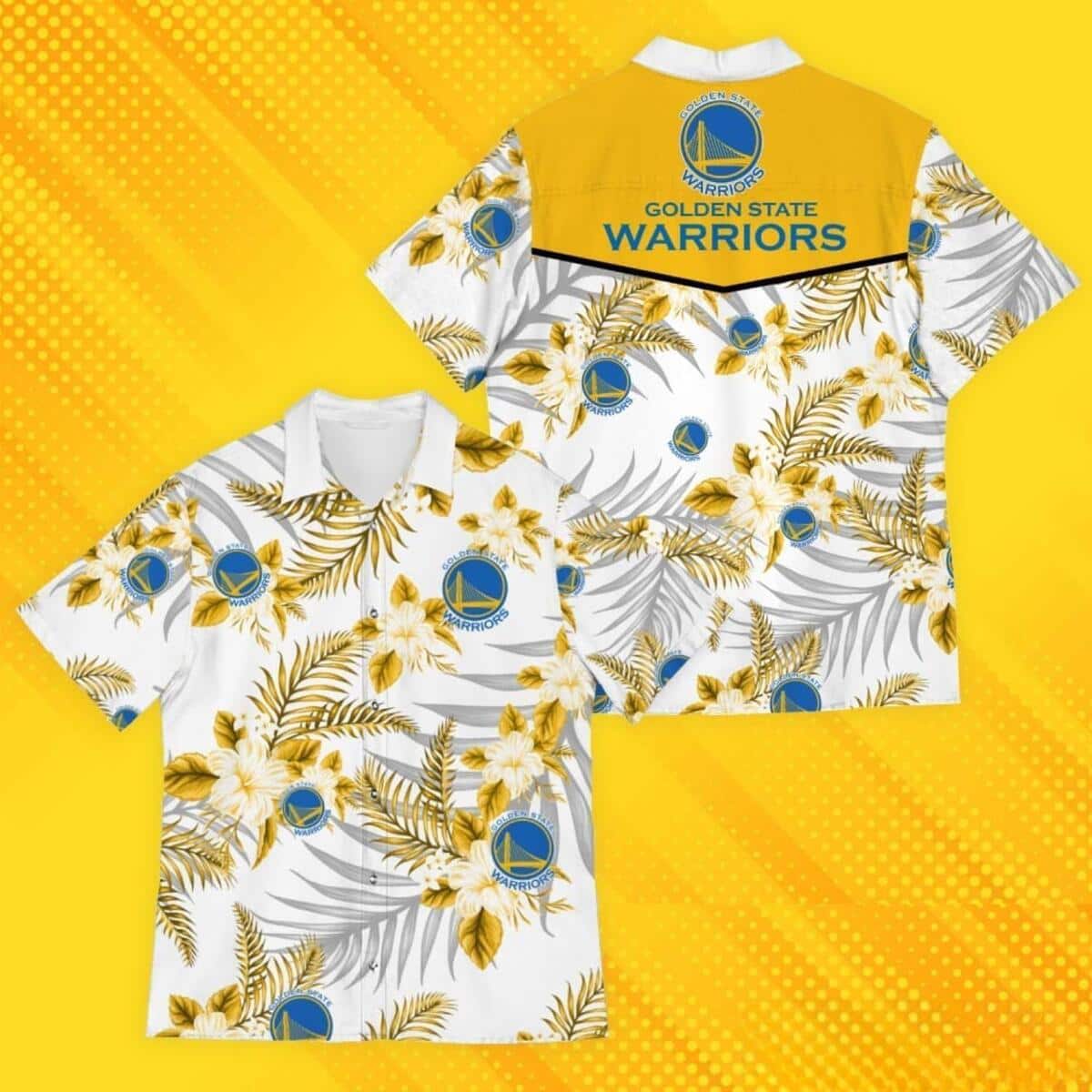 Golden State Warriors Hawaiian Shirt Tropical Patterns Gift For Basketball Lovers Golden State Warriors Hawaiian Shirt Tropical Patterns Gift For Basketball Lovers