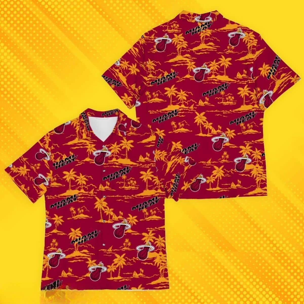 Miami Heat Hawaiian Shirt Island Pattern Beach Lovers Gift Miami Heat Hawaiian Shirt Island Pattern Beach Lovers Gift