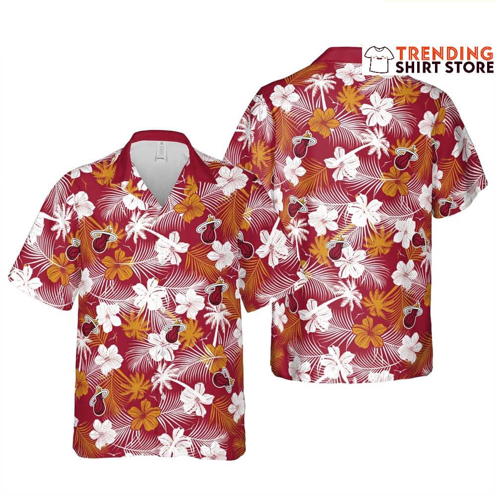 NBA Miami Heat Hawaiian Shirt Tropical Flora Gift For Beach Lovers NBA Miami Heat Hawaiian Shirt Tropical Flora Gift For Beach Lovers