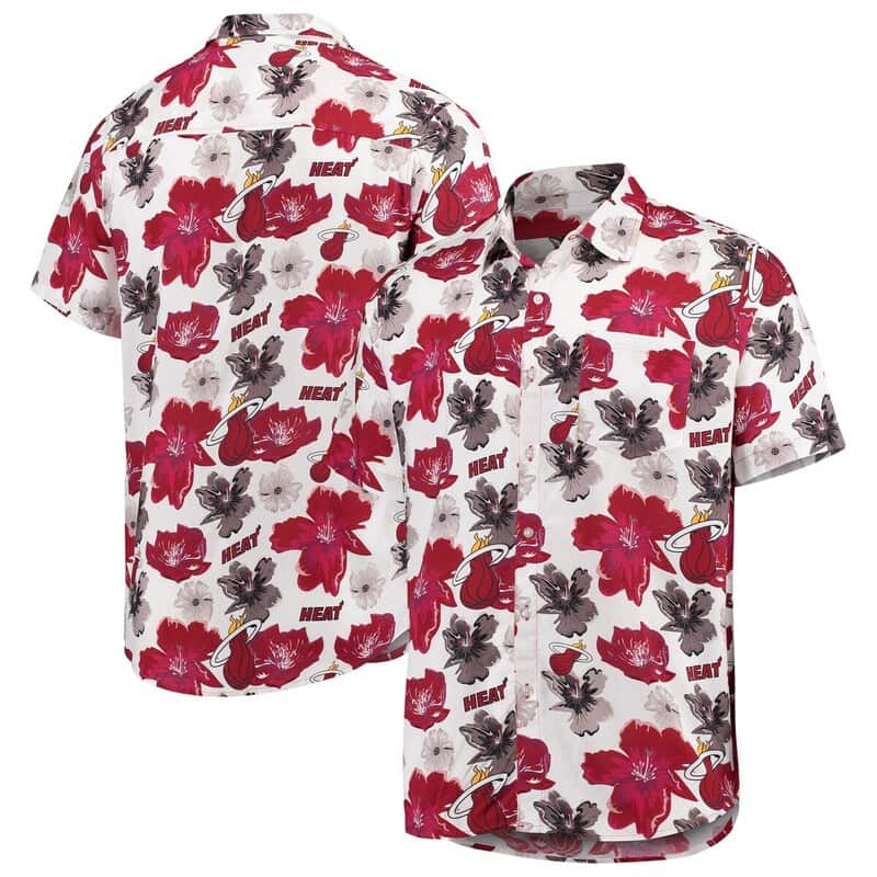 NBA Miami Heat Hawaiian Shirt Hibiscus Flower For Summer Lovers NBA Miami Heat Hawaiian Shirt Hibiscus Flower For Summer Lovers