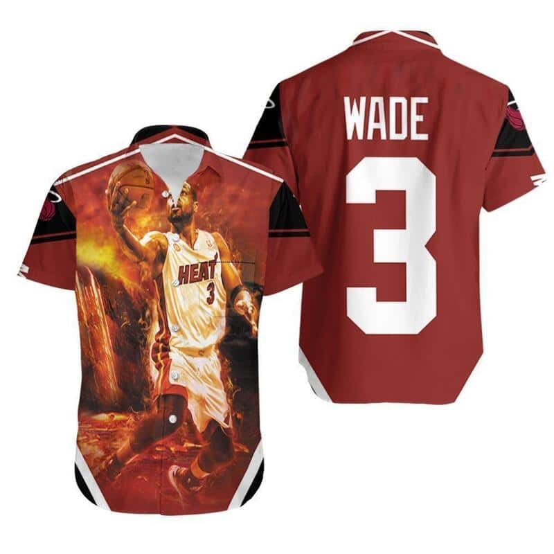 Dwyane Wade 3 Miami Heat Hawaiian Shirt Dwyane Wade 3 Miami Heat Hawaiian Shirt