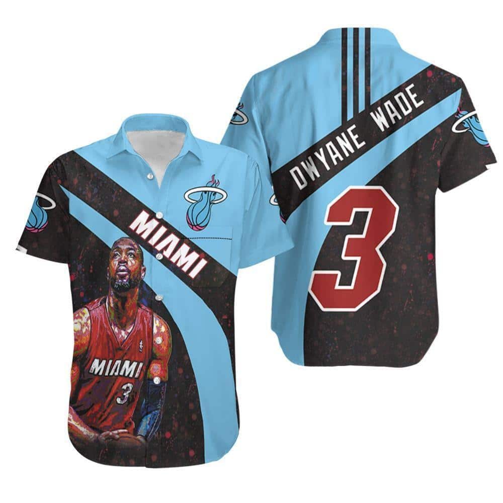 Dwyane Wade 3 Miami Heat Hawaiian Shirt Gift For Basketball Fans Dwyane Wade 3 Miami Heat Hawaiian Shirt Gift For Basketball Fans