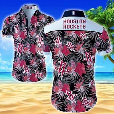 Houston Rockets Hawaiian Shirt Tropical Flora Gift For Beach Lovers Houston Rockets Hawaiian Shirt Tropical Flora Gift For Beach Lovers