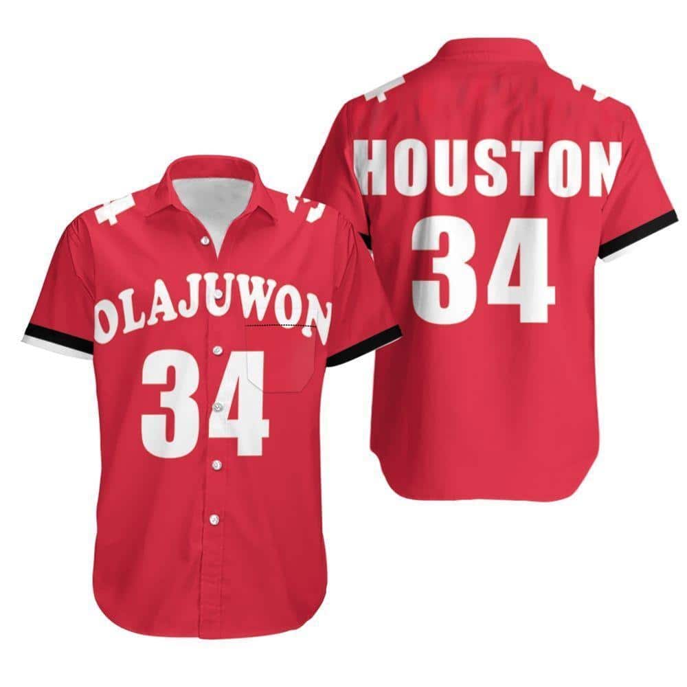 Houston Rockets Hawaiian Shirt Hakeem Olajuwon 34 Houston Rockets Hawaiian Shirt Hakeem Olajuwon 34