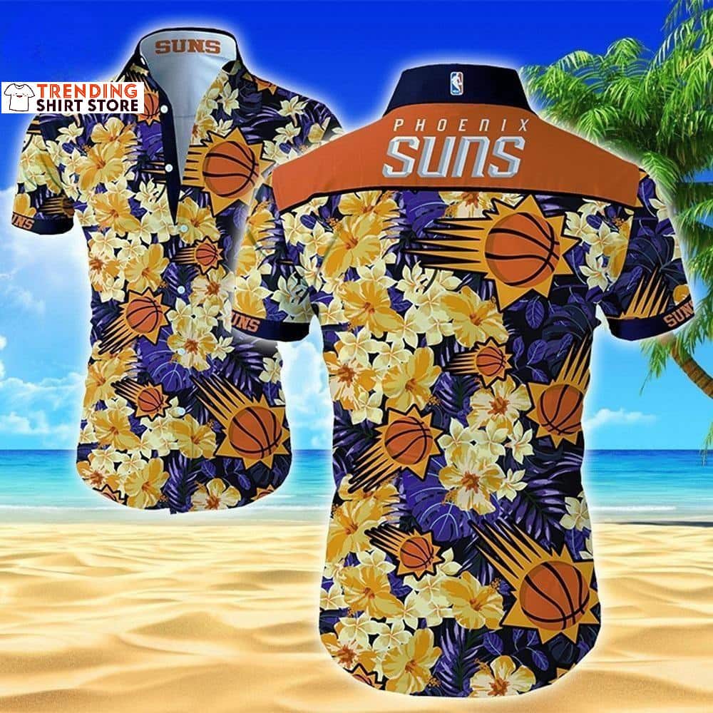 NBA Phoenix Suns Hawaiian Shirt Tropical Flora Beach Lovers Gift NBA Phoenix Suns Hawaiian Shirt Tropical Flora Beach Lovers Gift