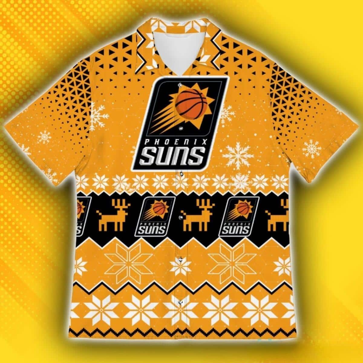 Phoenix Suns Hawaiian Shirt Snowflake Pattern For Basketball Lovers Phoenix Suns Hawaiian Shirt Snowflake Pattern For Basketball Lovers