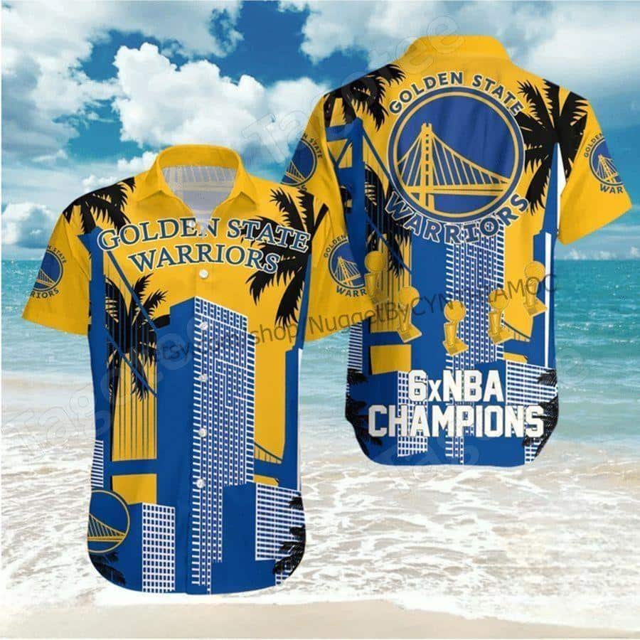 Golden State Warriors Hawaiian Shirt 6 NBA Champions Golden State Warriors Hawaiian Shirt 6 NBA Champions