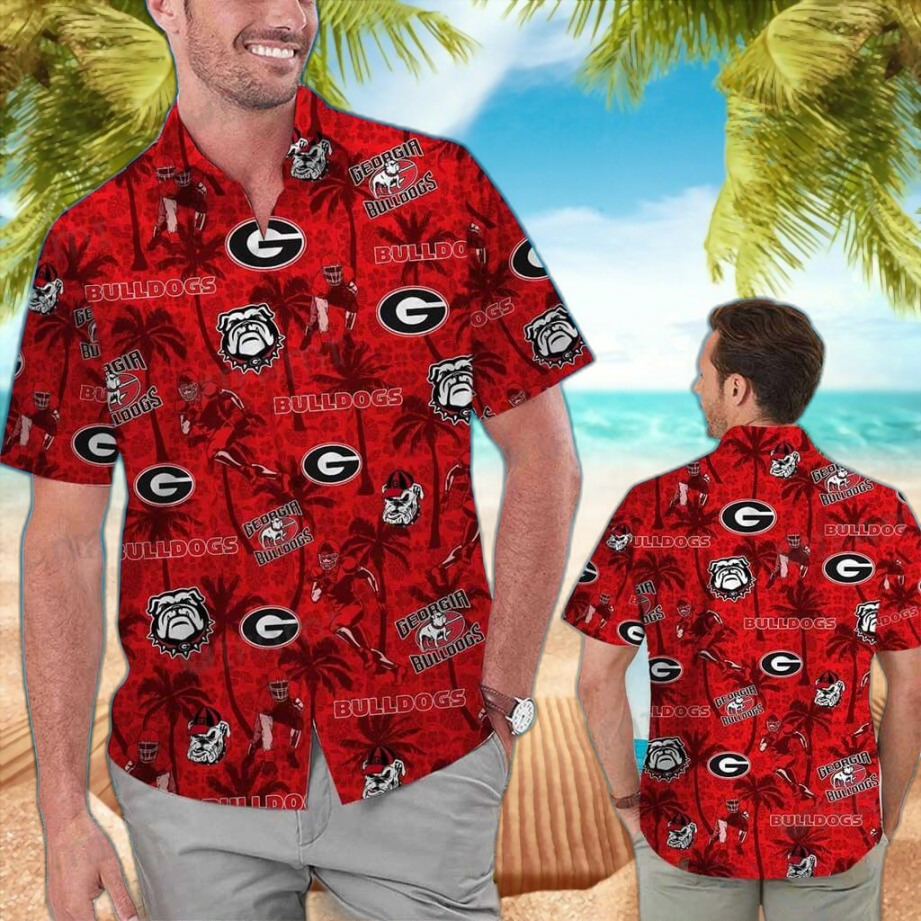 Georgia Bulldogs UGA Hawaiian Shirt Tropical Coconut Football Gift Georgia Bulldogs UGA Hawaiian Shirt Tropical Coconut Football Gift