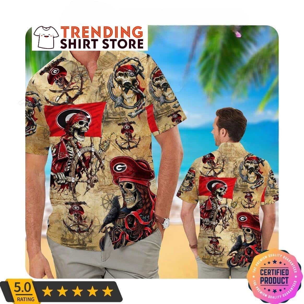 Georgia Bulldogs UGA Hawaiian Shirt Gift For Football Players Georgia Bulldogs UGA Hawaiian Shirt Gift For Football Players