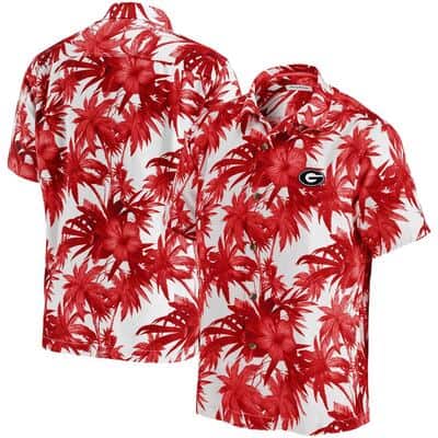 Georgia Bulldogs UGA Hawaiian Shirt Hibiscus Flower For Football Lovers