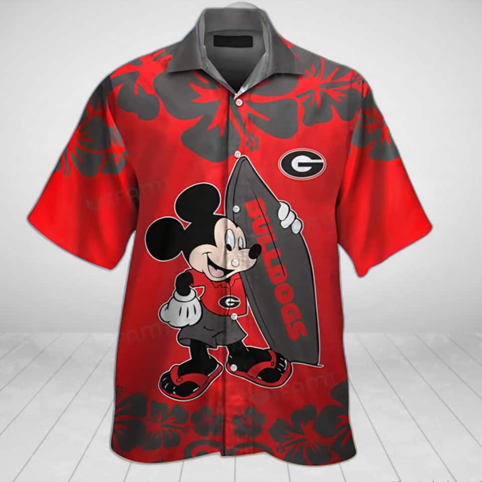 Funny Mickey Georgia Bulldogs UGA Hawaiian Shirt Football Gift Funny Mickey Georgia Bulldogs UGA Hawaiian Shirt Football Gift