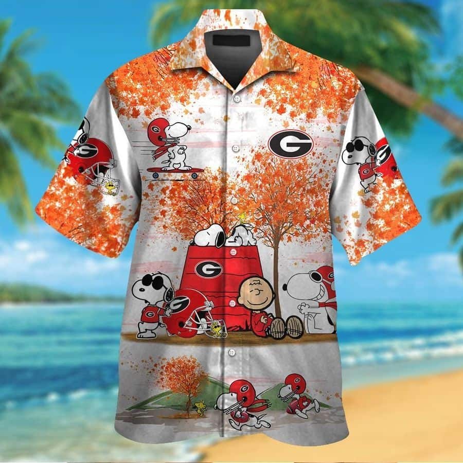 Funny Snoopy Georgia Bulldogs UGA Hawaiian Shirt Funny Snoopy Georgia Bulldogs UGA Hawaiian Shirt
