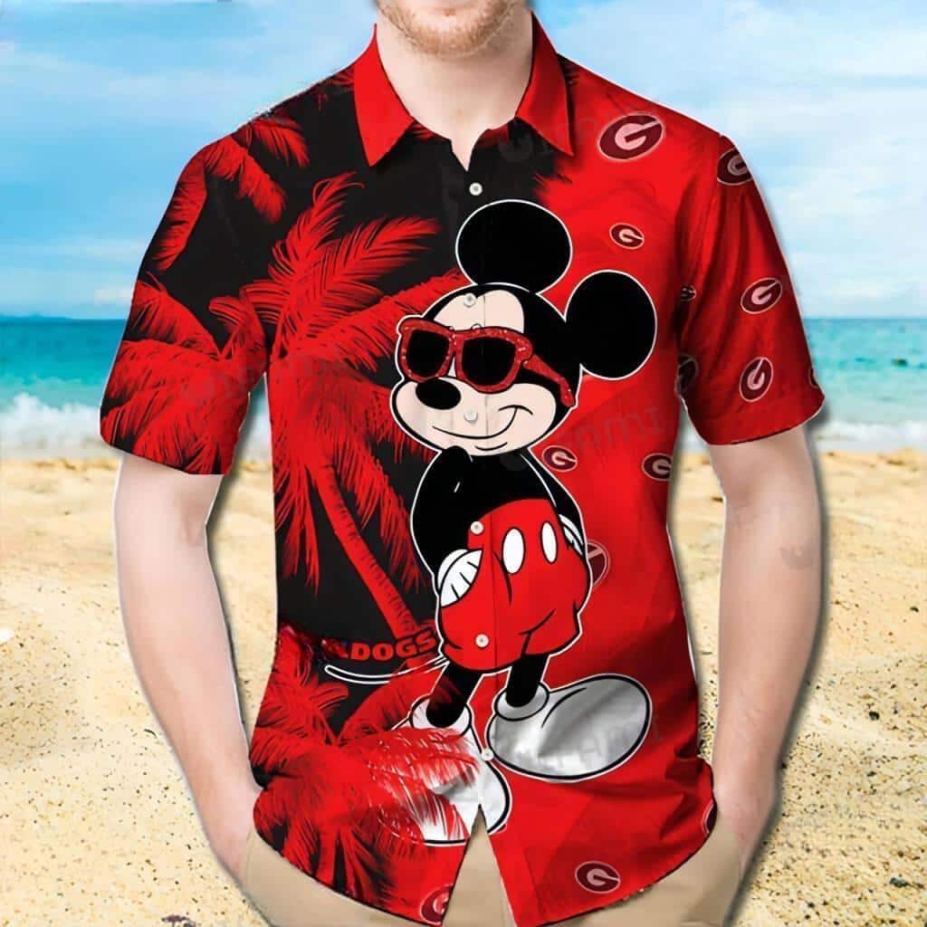 Funny Mickey Georgia Bulldogs UGA Hawaiian Shirt Funny Mickey Georgia Bulldogs UGA Hawaiian Shirt