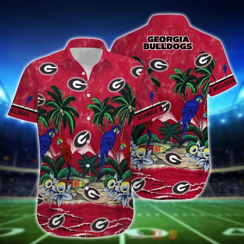 Parrot Georgia Bulldogs UGA Hawaiian Shirt Best Gift For Football Lovers Parrot Georgia Bulldogs UGA Hawaiian Shirt Best Gift For Football Lovers