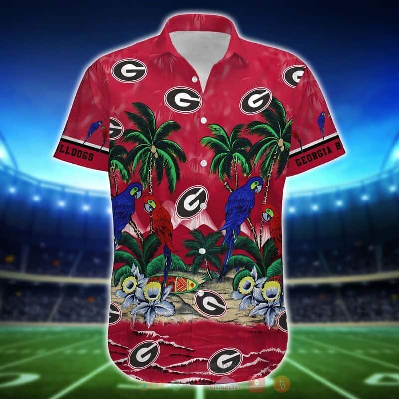 Parrot Georgia Bulldogs UGA Hawaiian Shirt Best Gift For Football Lovers Parrot Georgia Bulldogs UGA Hawaiian Shirt Best Gift For Football Lovers