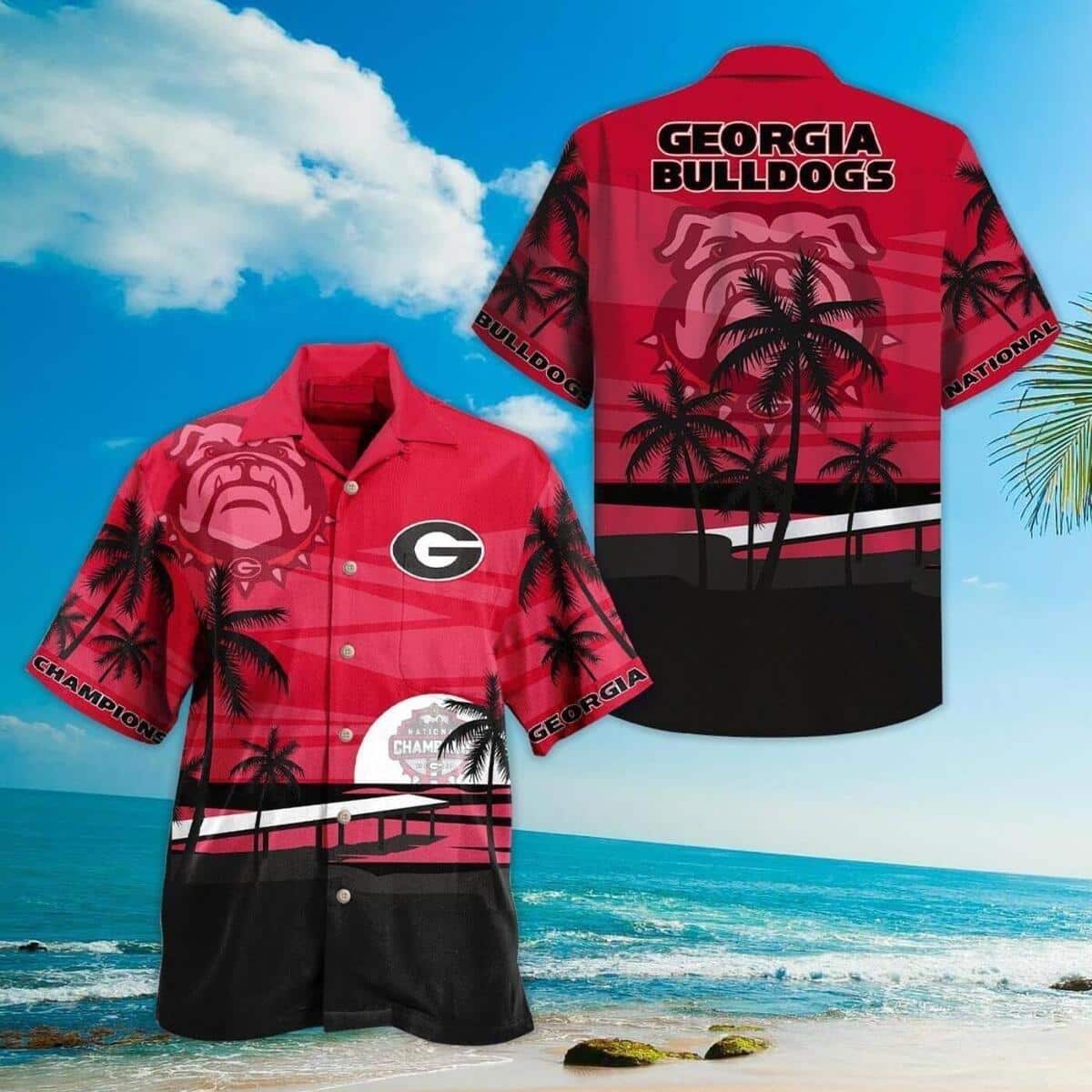 Georgia Bulldogs Champions UGA Hawaiian Shirt Valentine's Gift For Football Lovers Georgia Bulldogs Champions UGA Hawaiian Shirt Valentine's Gift For Football Lovers