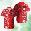 Georgia Bulldogs UGA Hawaiian Shirt Flower & Tribal Pattern Georgia Bulldogs UGA Hawaiian Shirt Flower & Tribal Pattern