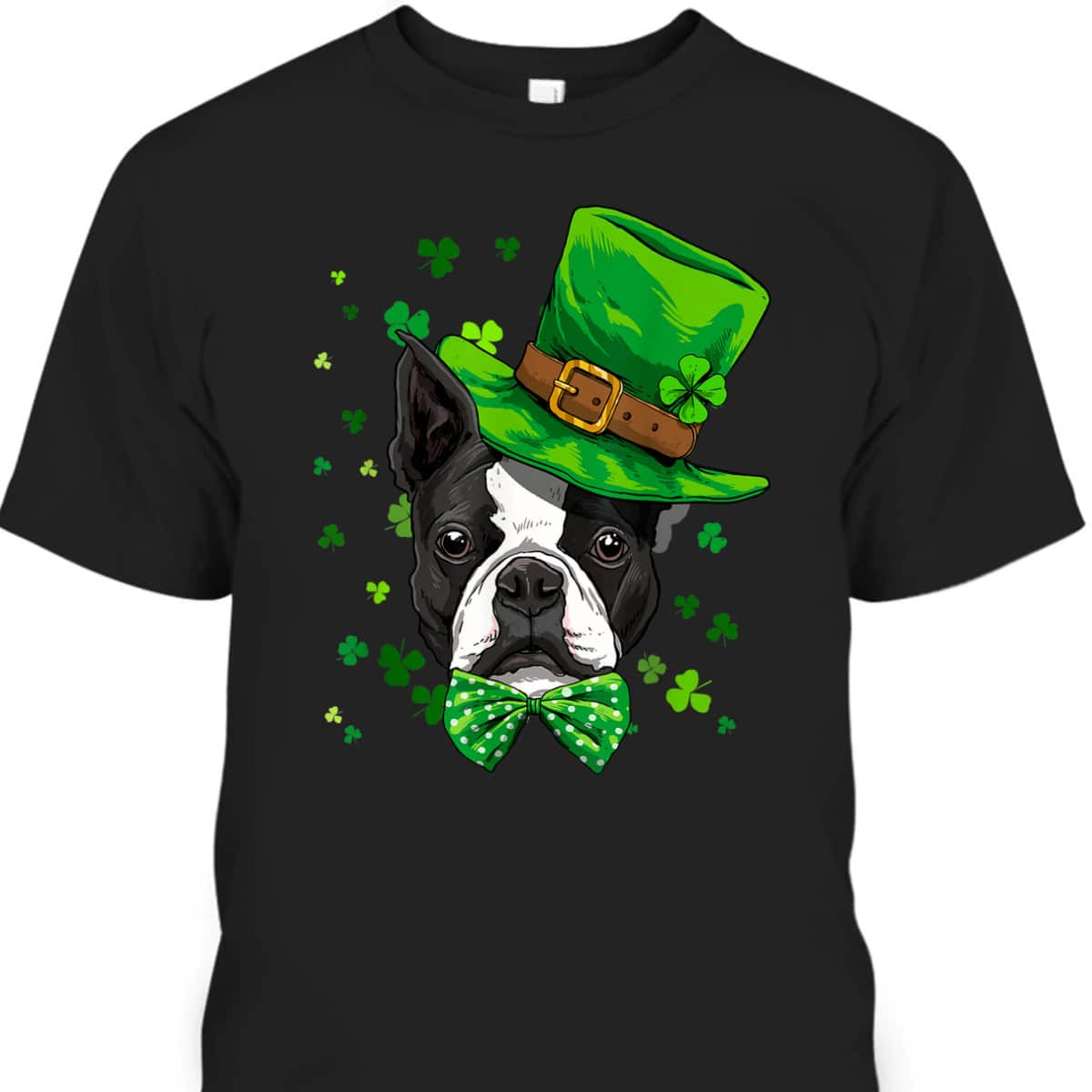 Boston Terrier Leprechaun St Patrick's T-Shirt Gift For Dog Lovers