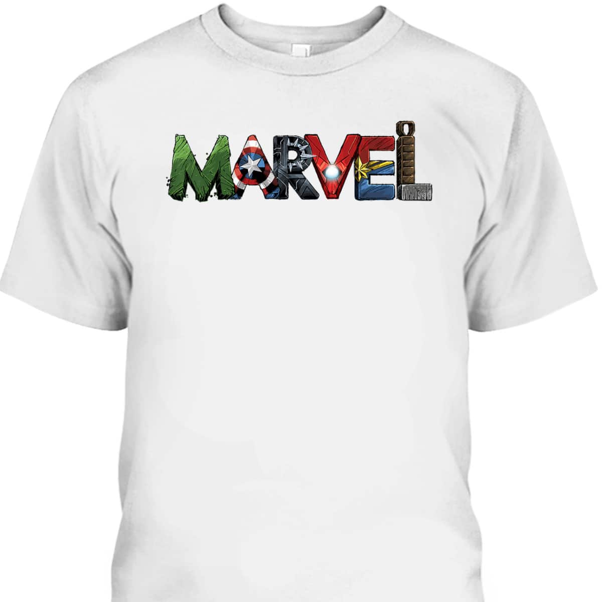 Marvel Avengers Character Text Portrait T-Shirt Marvel Avengers Character Text Portrait T-Shirt