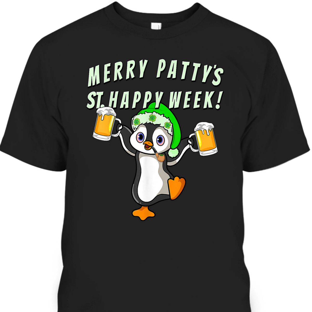 Funny St Patrick's Day T-Shirt Merry Party's St Happy Week Penguin Drinking Beer Funny St Patrick's Day T-Shirt Merry Party's St Happy Week Penguin Drinking Beer