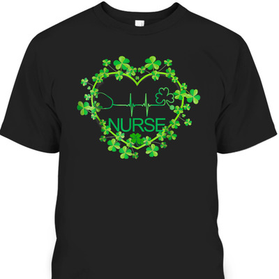 Heart Shamrock Nurse St Patrick's Day T-Shirt