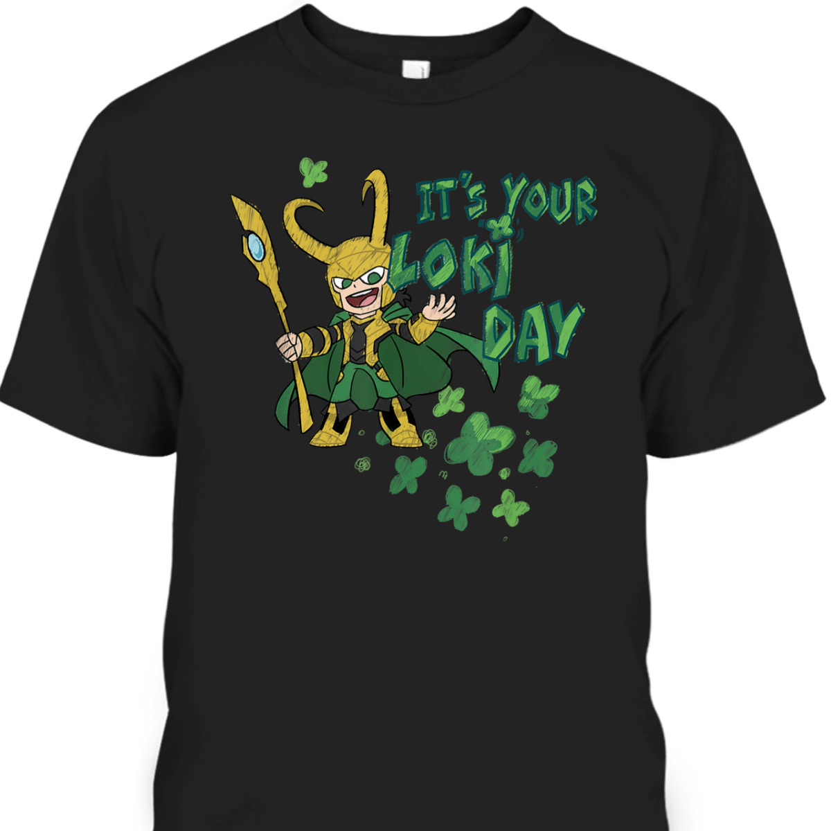 Marvel Kawaii It's Your Loki Day Shamrocks St Patrick's Day T-Shirt Marvel Kawaii It's Your Loki Day Shamrocks St Patrick's Day T-Shirt