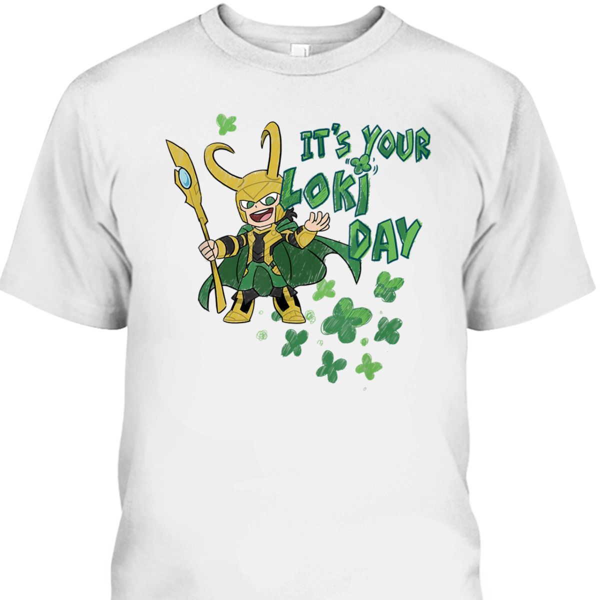 Marvel Kawaii It's Your Loki Day Shamrocks St Patrick's Day T-Shirt Marvel Kawaii It's Your Loki Day Shamrocks St Patrick's Day T-Shirt