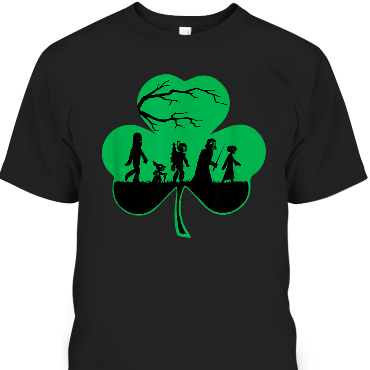 Star Wars Characters Silhouettes Shamrock St Patrick's Day T-Shirt Star Wars Characters Silhouettes Shamrock St Patrick's Day T-Shirt