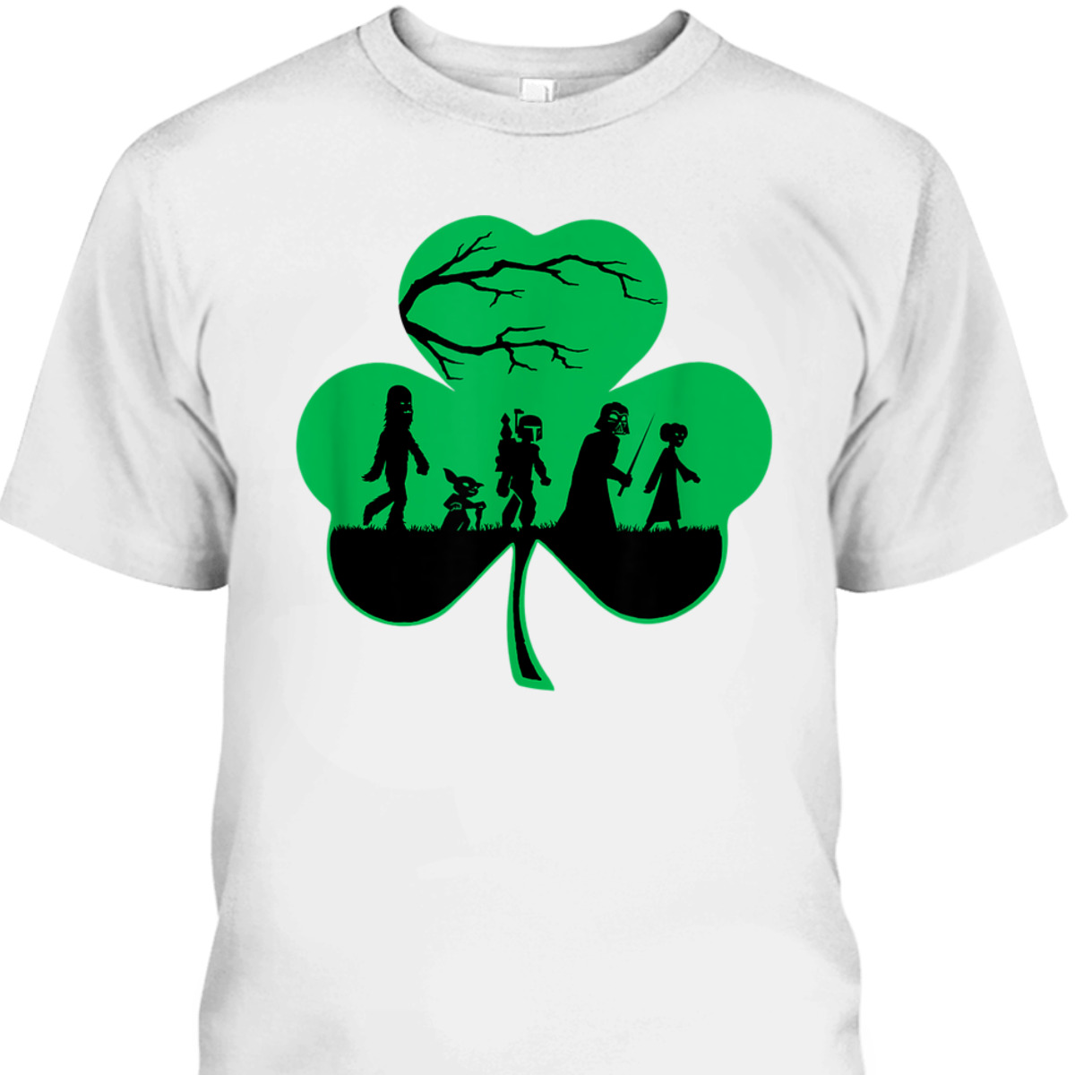 Star Wars Characters Silhouettes Shamrock St Patrick's Day T-Shirt Star Wars Characters Silhouettes Shamrock St Patrick's Day T-Shirt