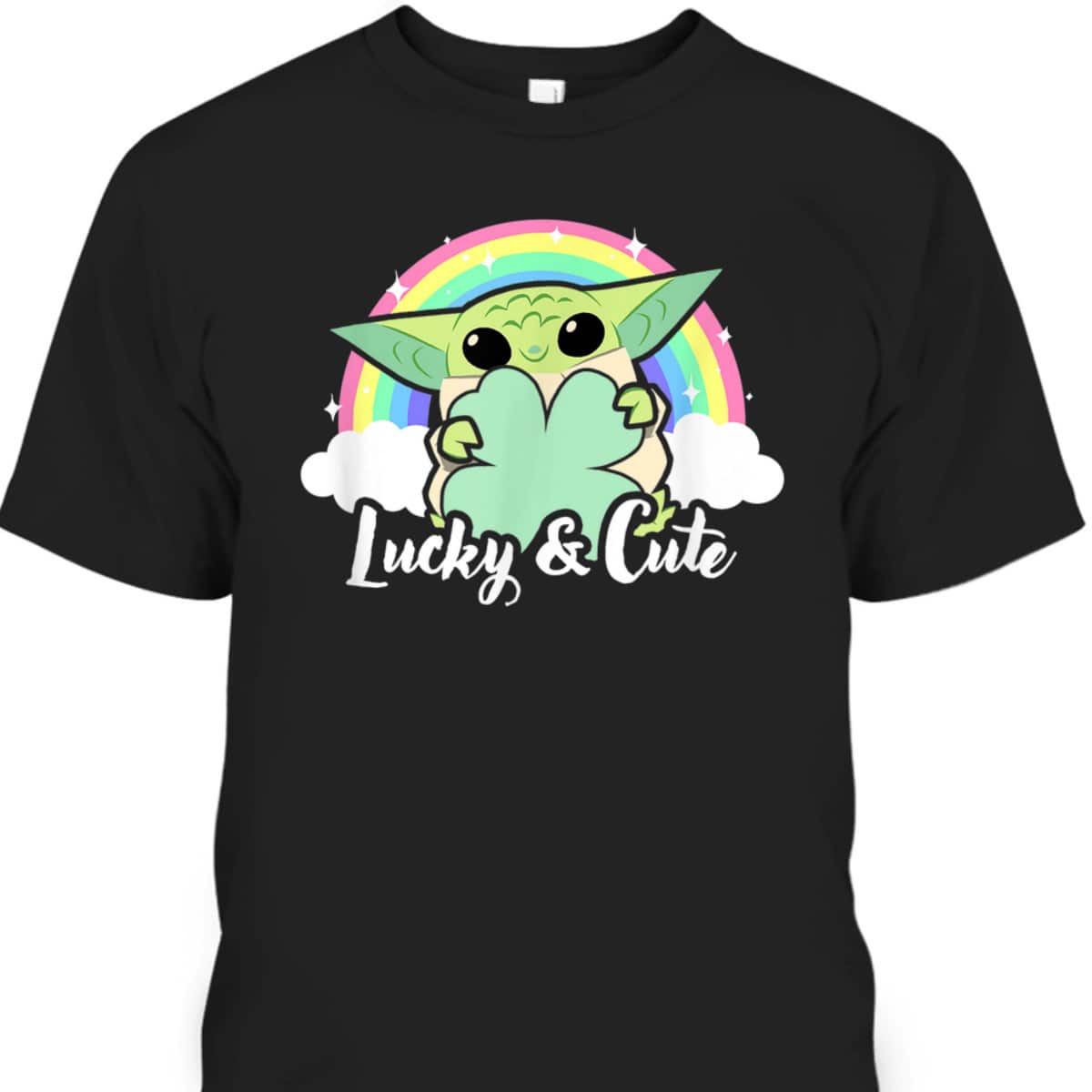 Star Wars St Patrick's Day Grogu Rainbow Lucky & Cute T-Shirt Star Wars St Patrick's Day Grogu Rainbow Lucky & Cute T-Shirt