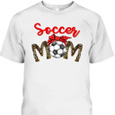 Funny Mother's Day T-Shirt Soccer Mom Gift Leopard Pattern