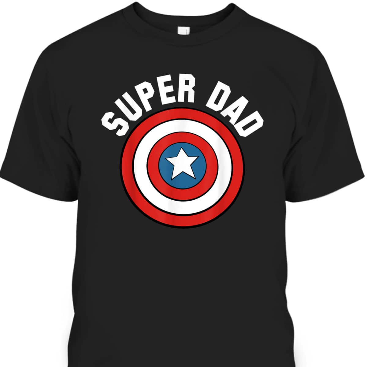 Father's Day T-Shirt Super Dad Captain America Shield Marvel Fans Gift Father's Day T-Shirt Super Dad Captain America Shield Marvel Fans Gift