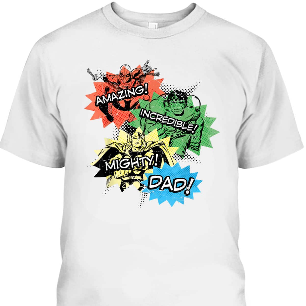 Father's Day T-Shirt Super Hero Amazing Incredible Mighty Dad Gift For Marvel Fans Father's Day T-Shirt Super Hero Amazing Incredible Mighty Dad Gift For Marvel Fans