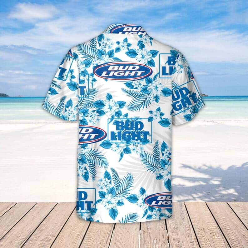 Bud Light Beer Hawaiian Shirt Flower Pattern Beer Lovers Gift Bud Light Beer Hawaiian Shirt Flower Pattern Beer Lovers Gift
