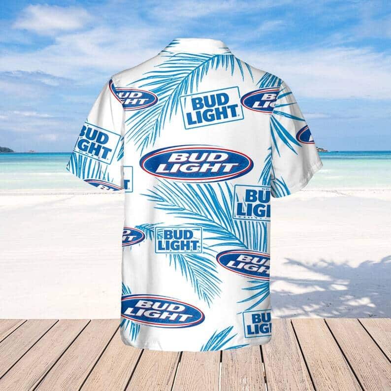Bud Light Hawaiian Shirt Palm Leaves Pattern Beer Lovers Gift Bud Light Hawaiian Shirt Palm Leaves Pattern Beer Lovers Gift