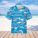 Bud Light Hawaiian Shirt Beach Pattern On Blue Theme Bud Light Hawaiian Shirt Beach Pattern On Blue Theme