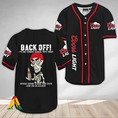 Achmed Back Off With Coors Light Baseball Jersey Achmed Back Off With Coors Light Baseball Jersey