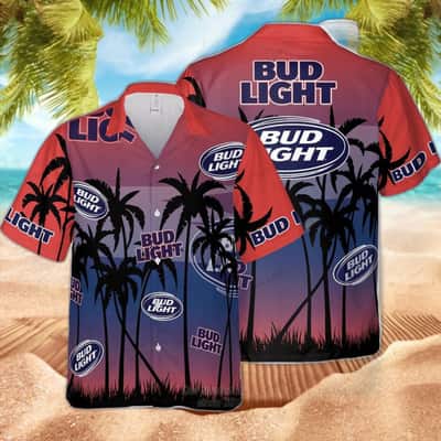 Bud Light Hawaiian Shirt Summer Vibes Palm Tree Bud Light Hawaiian Shirt Summer Vibes Palm Tree