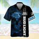 Bud Light Hawaiian Shirt Smoke Skull Beer Lovers Gift Bud Light Hawaiian Shirt Smoke Skull Beer Lovers Gift