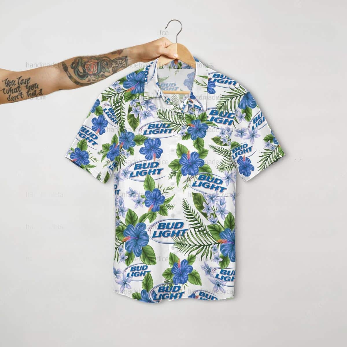 Bud Light Hawaiian Shirt Tropical Flowers Beer Lovers Gift Bud Light Hawaiian Shirt Tropical Flowers Beer Lovers Gift