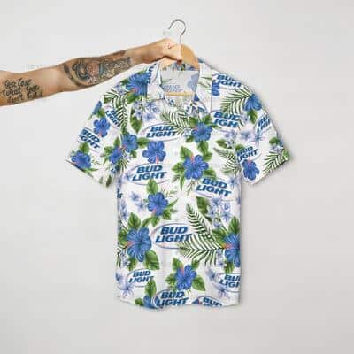 Bud Light Hawaiian Shirt Tropical Flowers Beer Lovers Gift Bud Light Hawaiian Shirt Tropical Flowers Beer Lovers Gift