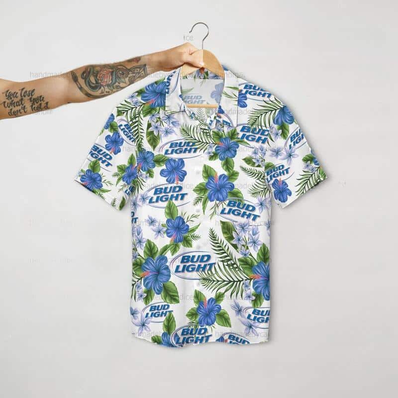 Bud Light Hawaiian Shirt Tropical Flowers Beer Lovers Gift Bud Light Hawaiian Shirt Tropical Flowers Beer Lovers Gift
