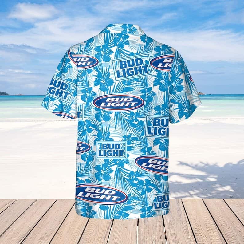 Bud Light Beer Hawaiian Shirt Tropical Flower Pattern All Over Print Bud Light Beer Hawaiian Shirt Tropical Flower Pattern All Over Print