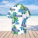 Bud Light Beer Hawaiian Shirt Hibiscus Flower Pattern Gift For Beach Lovers