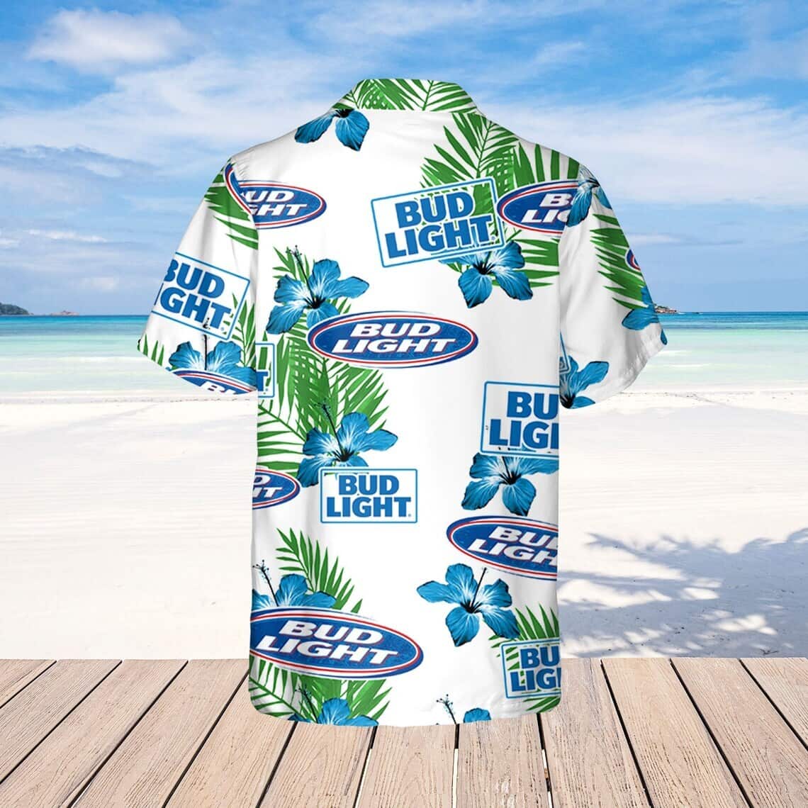 Bud Light Beer Hawaiian Shirt Hibiscus Flower Pattern Gift For Beach Lovers Bud Light Beer Hawaiian Shirt Hibiscus Flower Pattern Gift For Beach Lovers