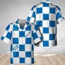 Bud Light Hawaiian Shirt Blue Gingham Pattern Bud Light Hawaiian Shirt Blue Gingham Pattern