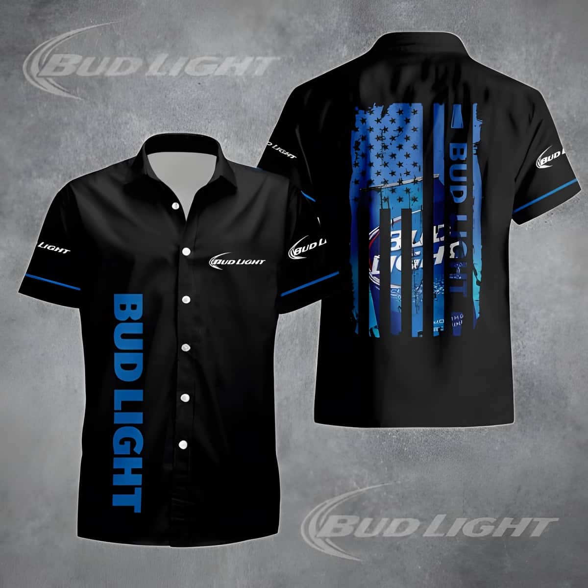 Black Bud Light Hawaiian Shirt Gift For Beer Lovers Black Bud Light Hawaiian Shirt Gift For Beer Lovers
