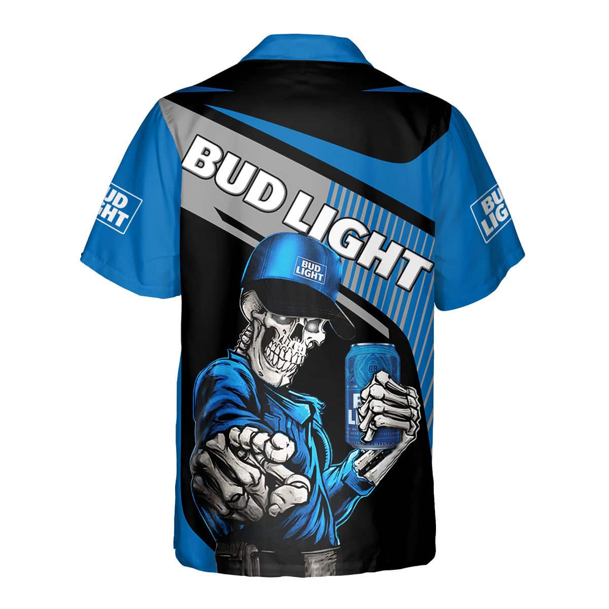 Skeleton With Bud Light Beer Hawaiian Shirt Skeleton With Bud Light Beer Hawaiian Shirt