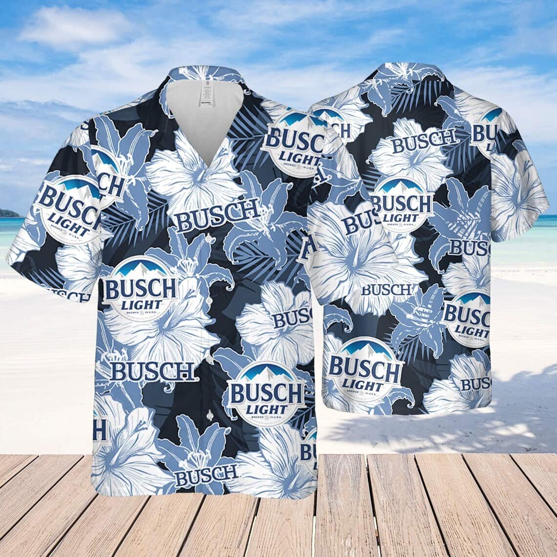 Busch Light Hawaiian Shirt Flower Pattern Beach Gift For Friend Busch Light Hawaiian Shirt Flower Pattern Beach Gift For Friend